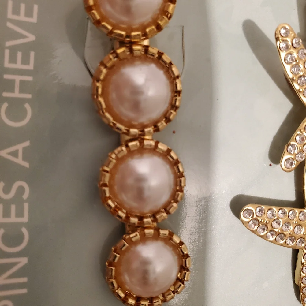 Set Of Two Pks Of Faux Jeweled Hair Bobby Pins